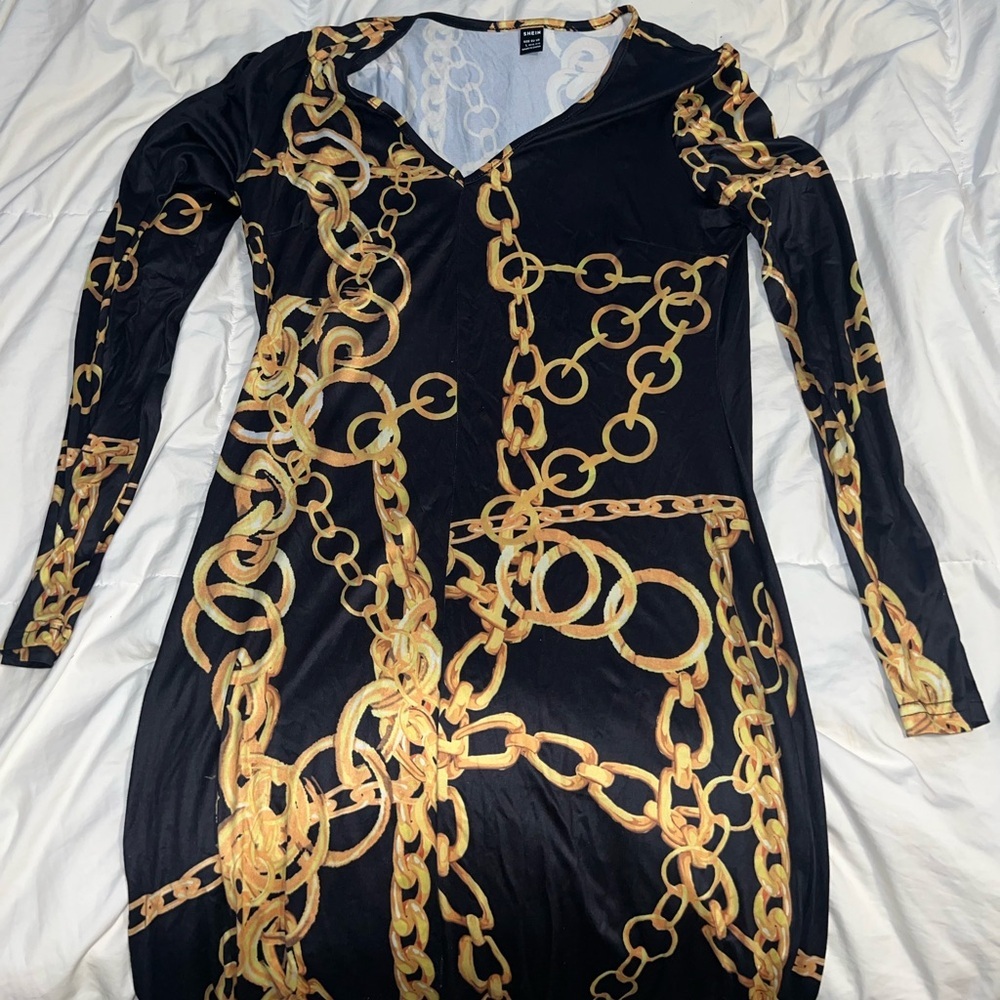 SHEIN midi dress scoop neck